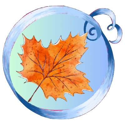 The Maple Rope Logo, an orange maple leaf in a blue circle